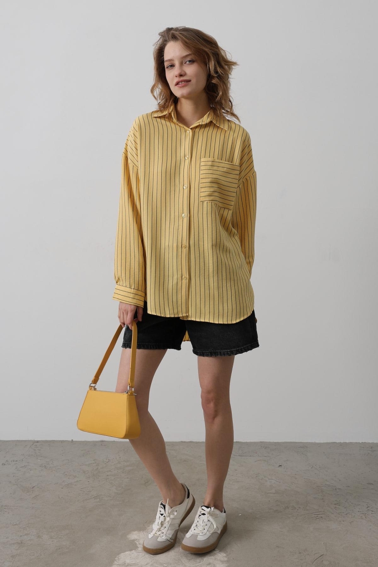 Striped Single Pocket Shirt