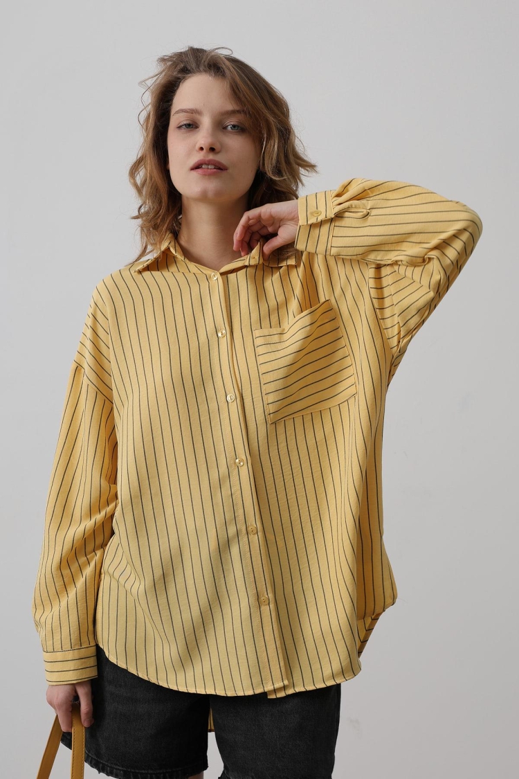 Striped Single Pocket Shirt