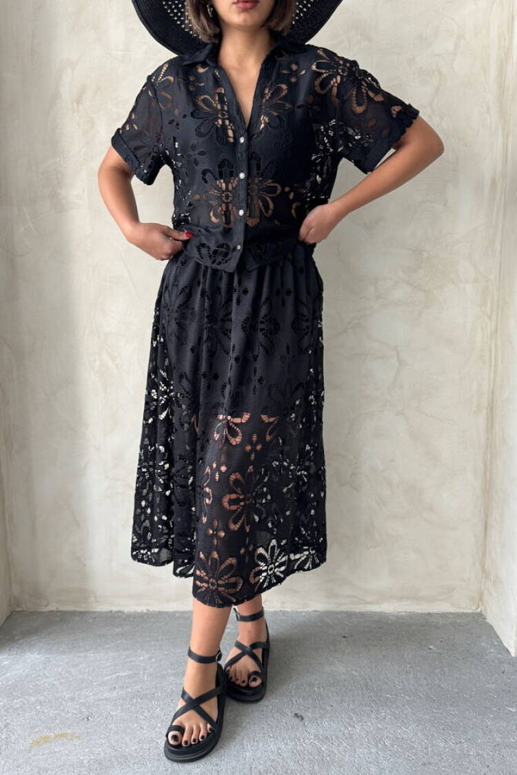 Lace Shirt - Black