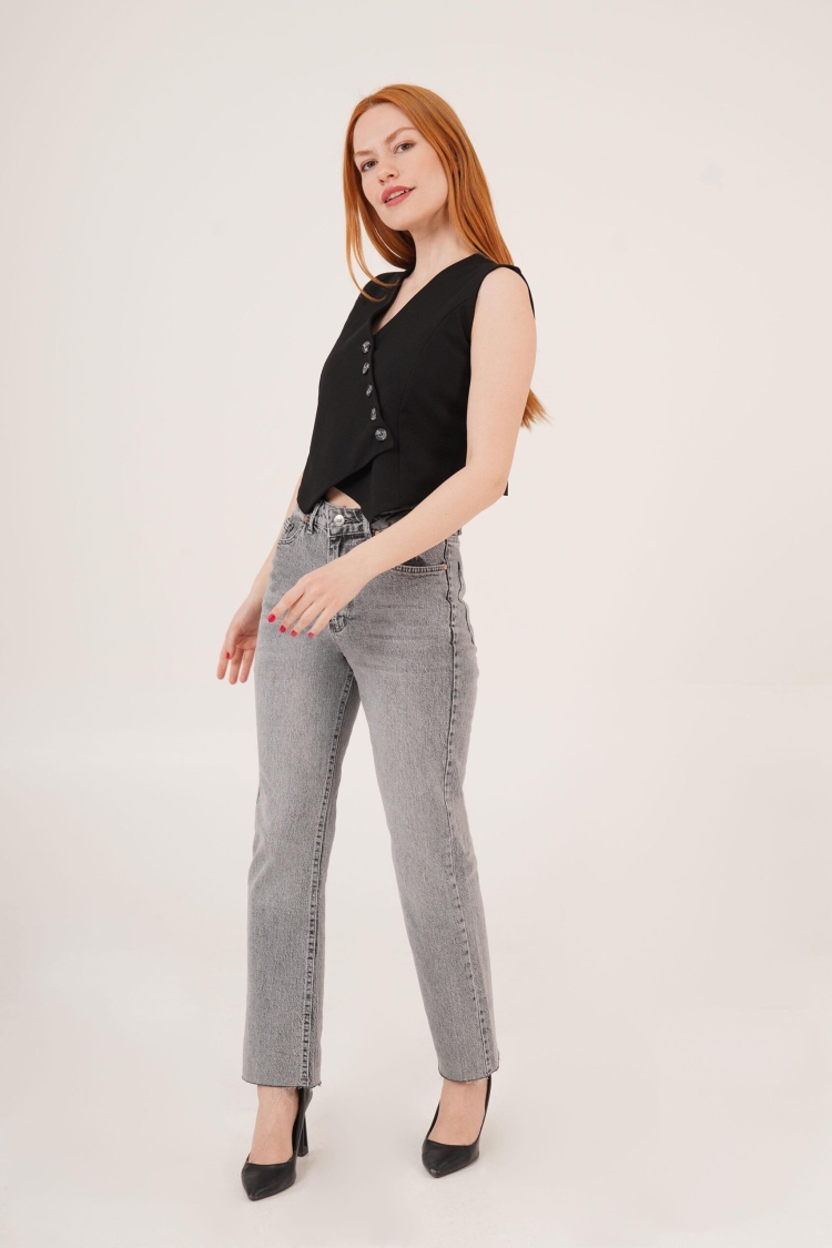 Triangular Cut WholesaleVest With V Neck Buttons