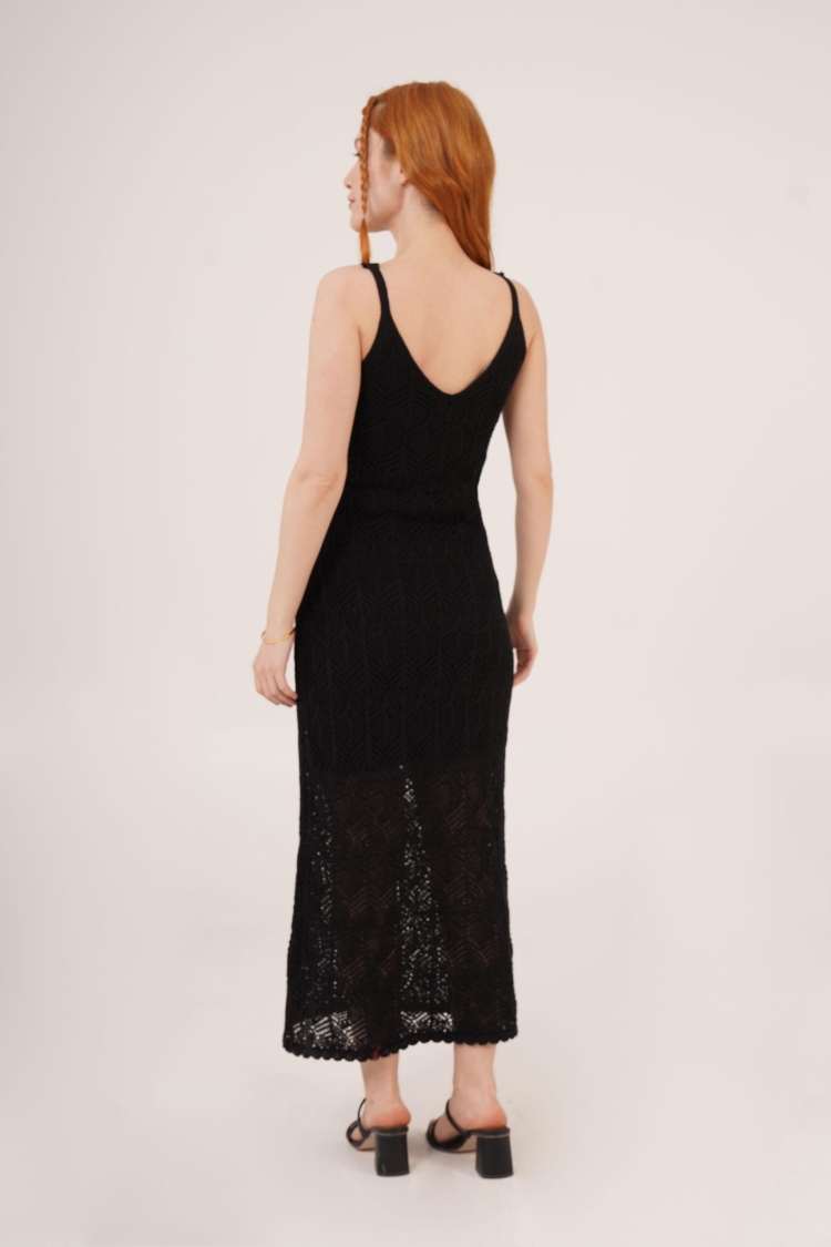 Openwork Strappy V Neck MaxiWholesale Dress