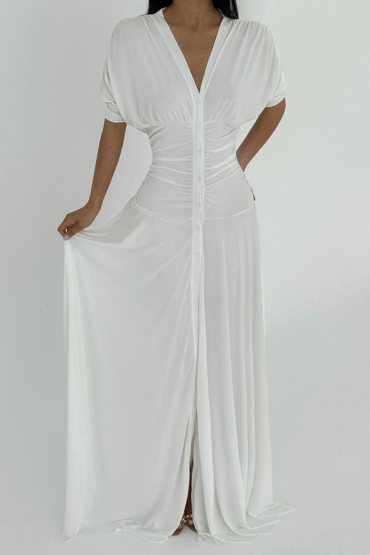 Button Detail Long Dress