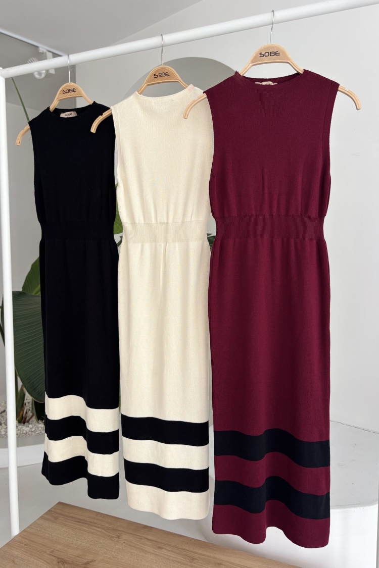 Skirt Stripe Detailed Knitwear Dress