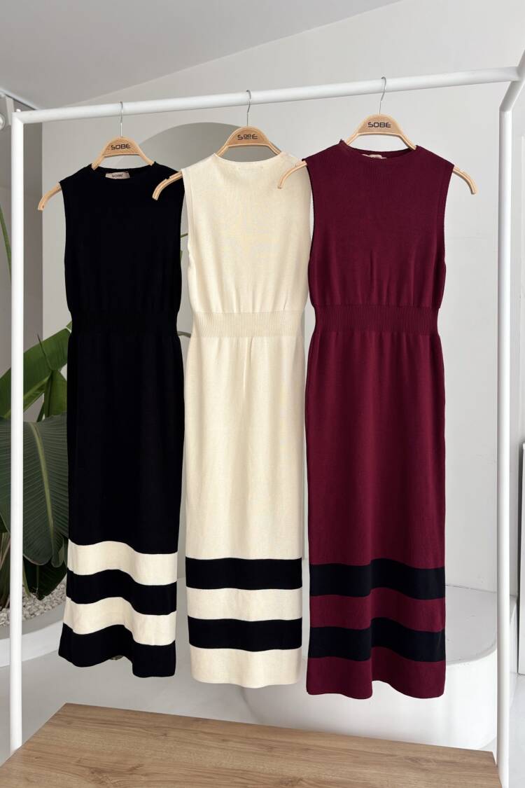 Skirt Stripe Detailed Knitwear Dress