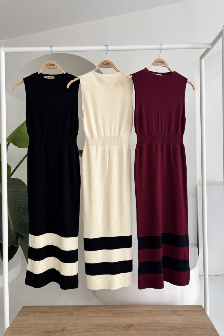 Skirt Stripe Detailed Knitwear Dress
