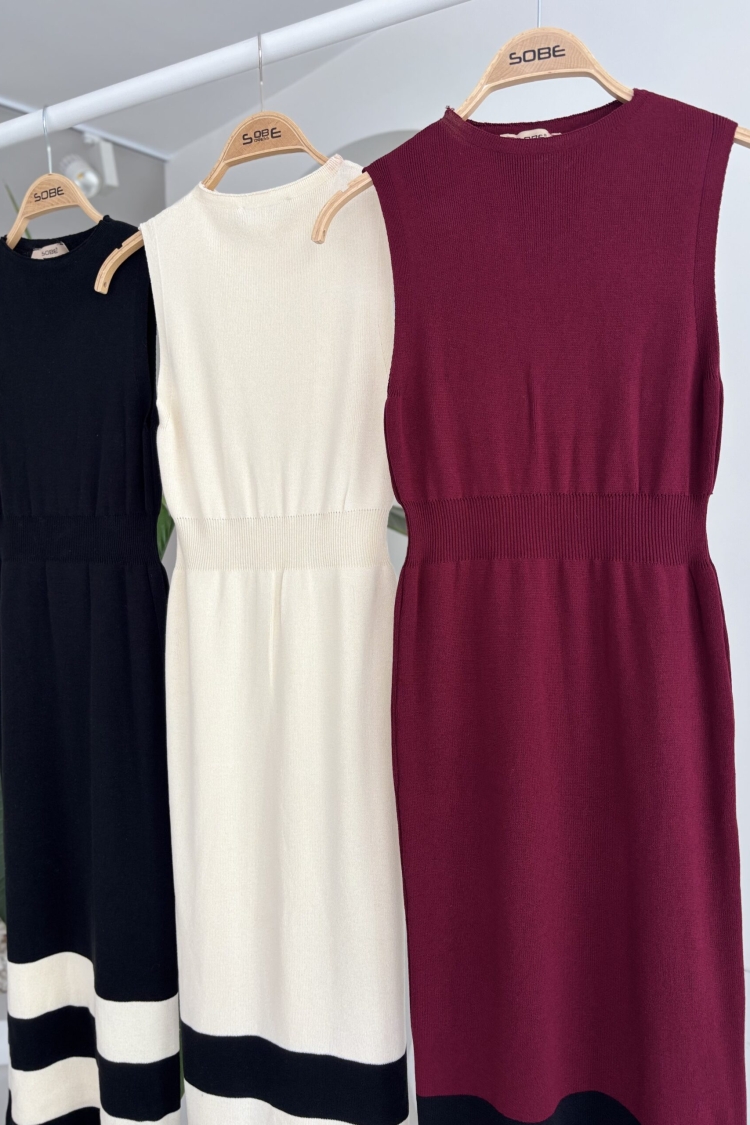 Skirt Stripe Detailed Knitwear Dress