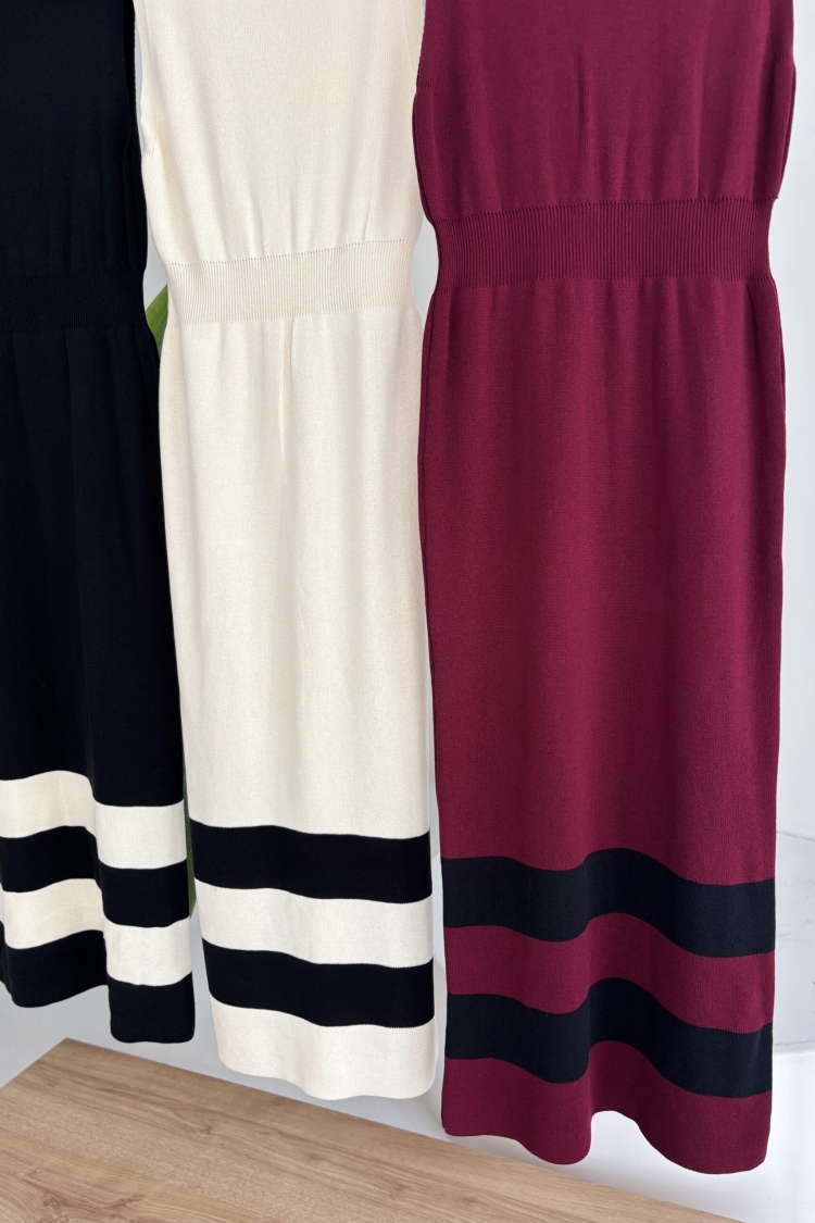 Skirt Stripe Detailed Knitwear Dress
