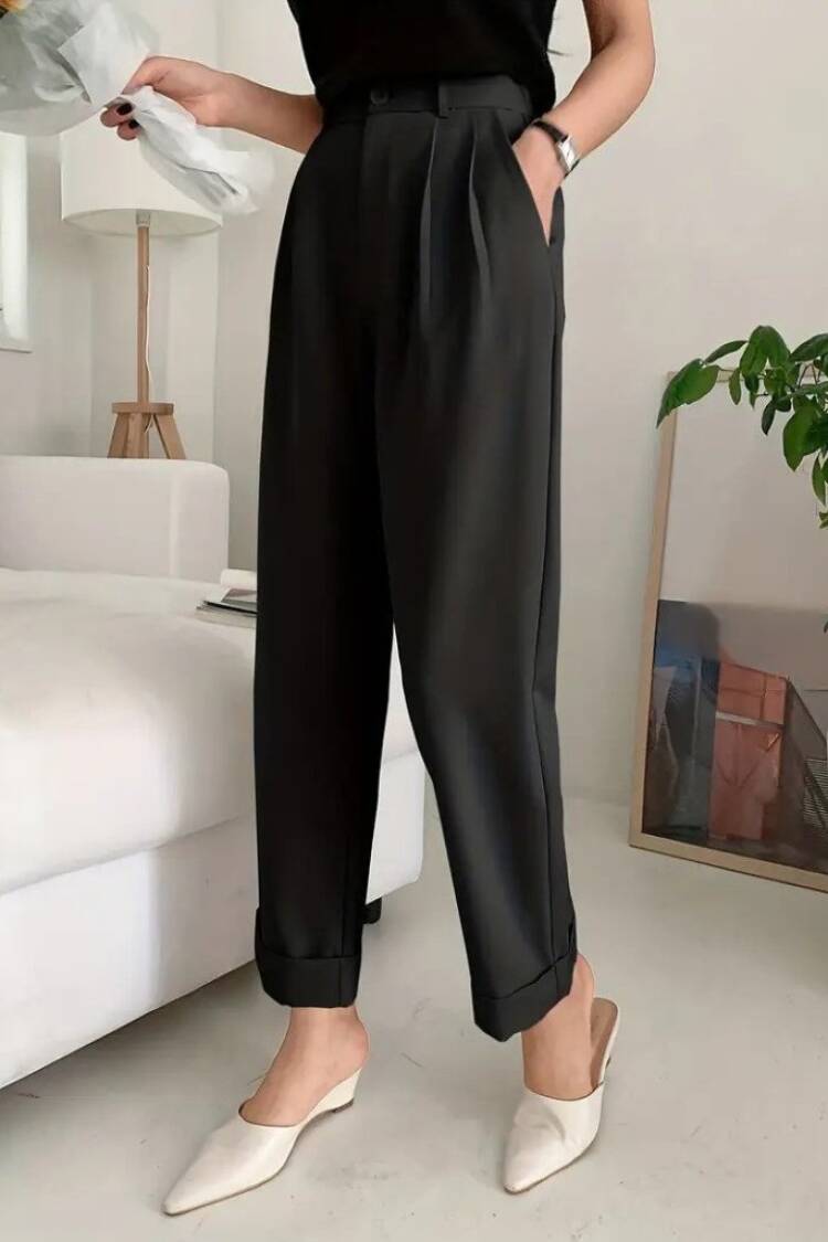 Women's High Waist Pocket Atlas Pants - Black