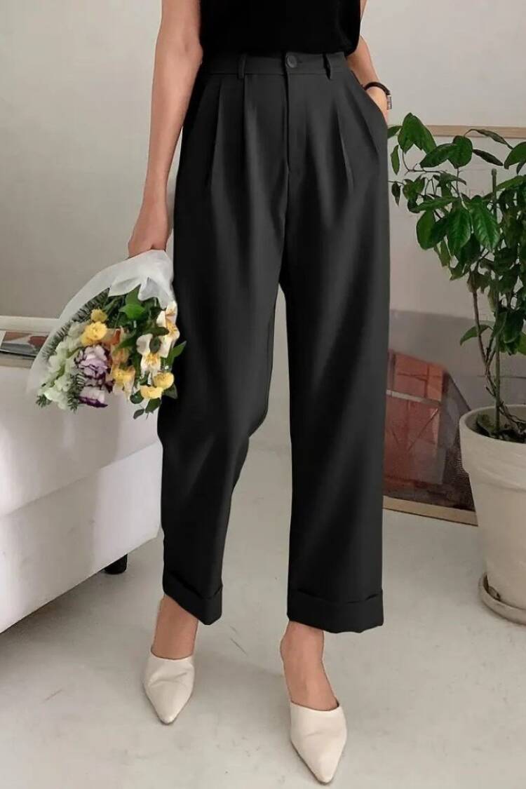 Women's High Waist Pocket Atlas Pants - Black