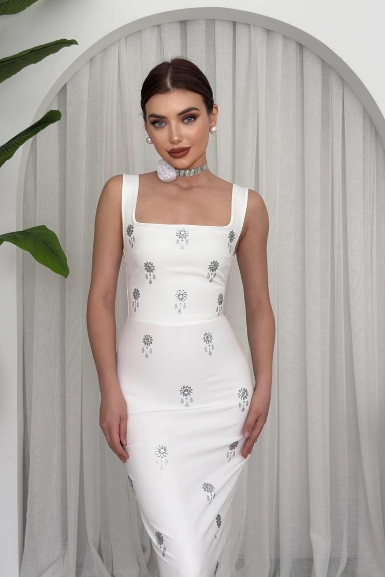 Ners Stone Detailed Dress - Etika - Globality Store - Women Clothes Wholesale Turkey