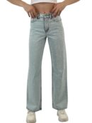 White Leg Denim Ice Blue/İCE Blue One Leg Stone Or - MISS POEM - Globality Store - Women Clothes Wholesale Turkey