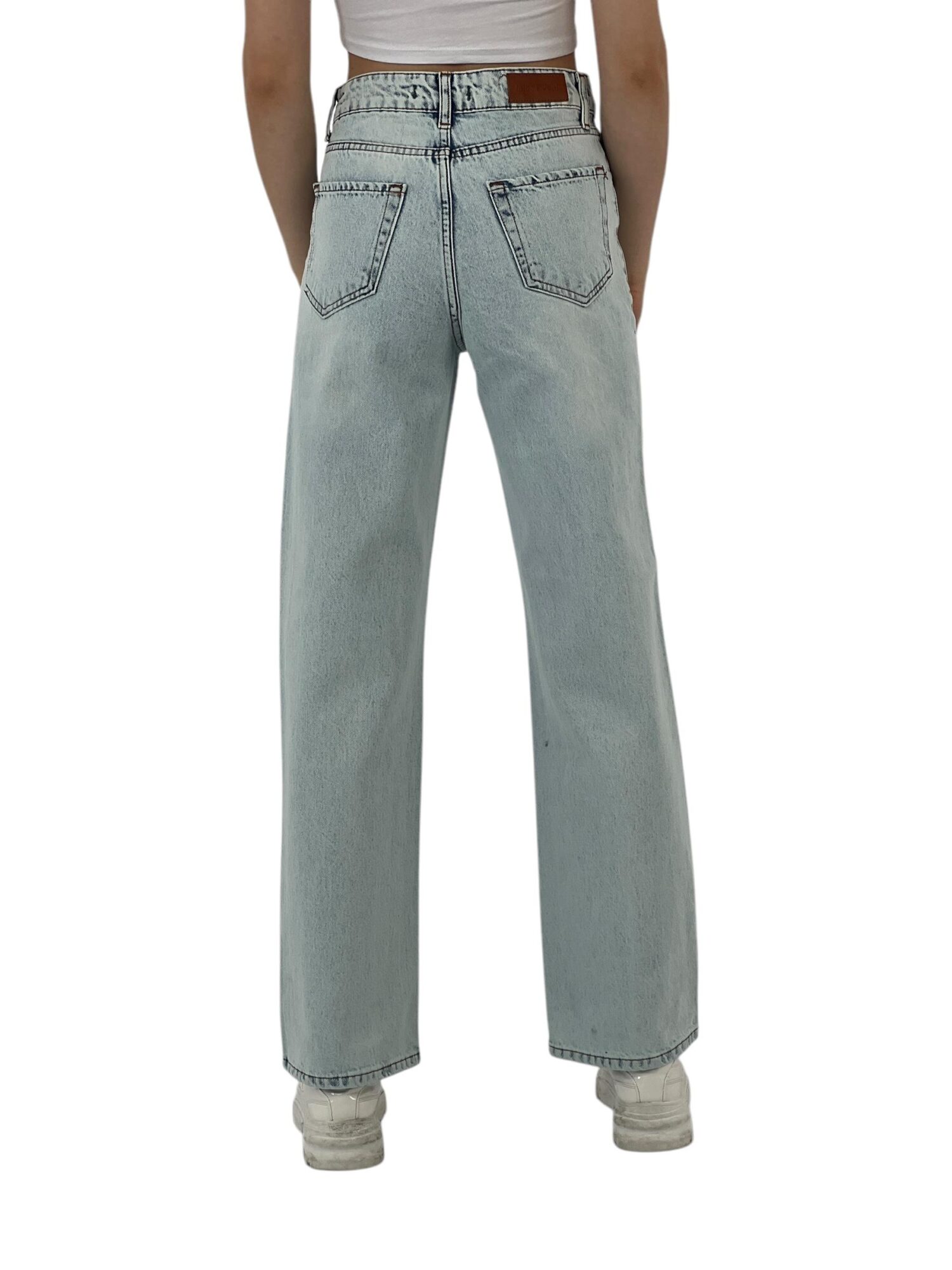 White Leg Denim Ice Blue/İCE Blue One Leg Stone Or - MISS POEM - Globality Store - Women Clothes Wholesale Turkey