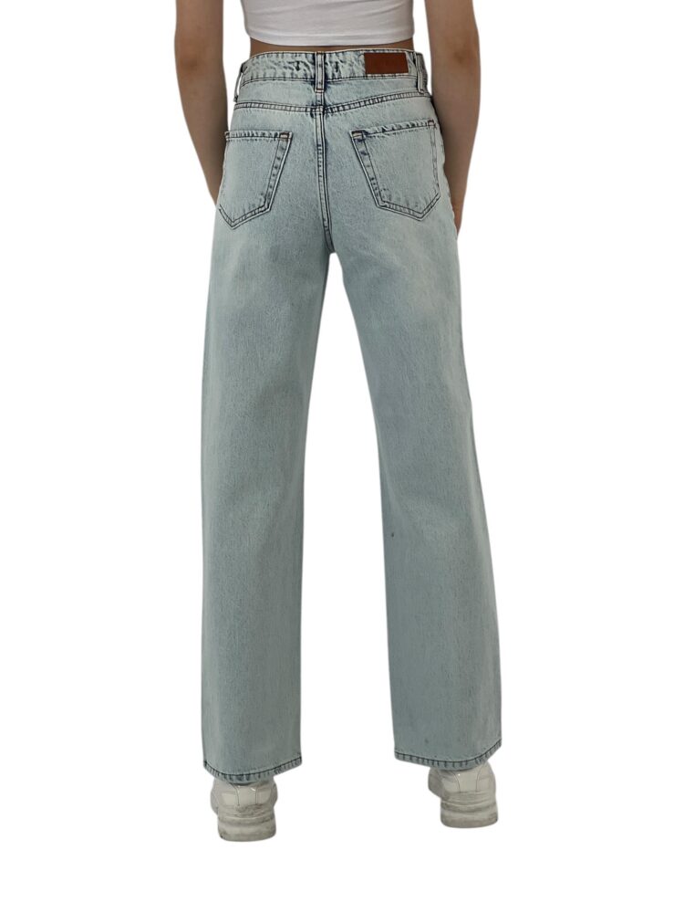 White Leg Denim Ice Blue/İCE Blue One Leg Stone Or