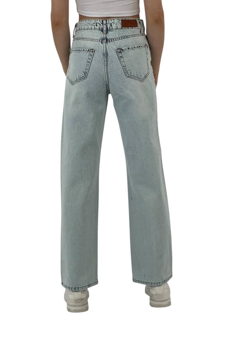 White Leg Denim Ice Blue/İCE Blue One Leg Stone Or