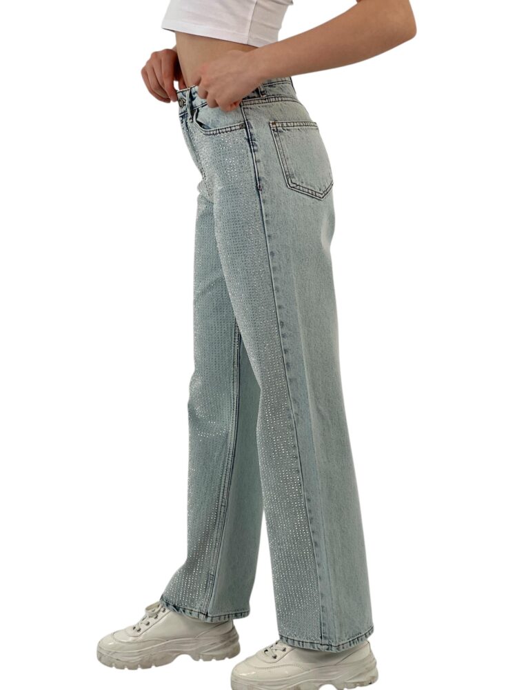 White Leg Denim Ice Blue/İCE Blue Double Leg Stone