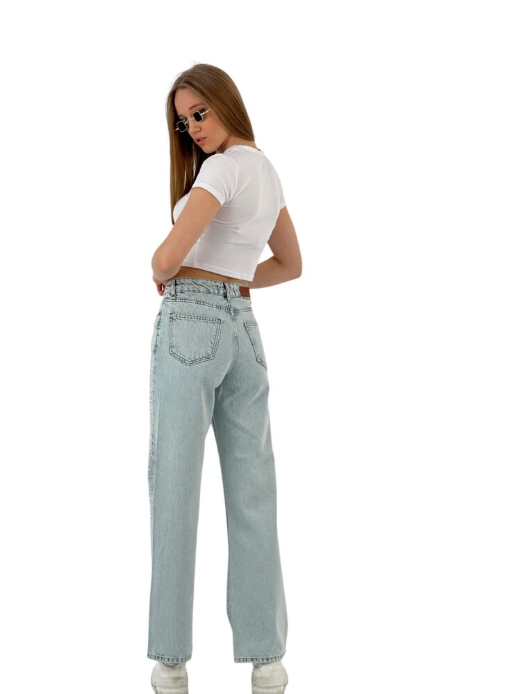 White Leg Denim Ice Blue/İCE Blue Double Leg Stone