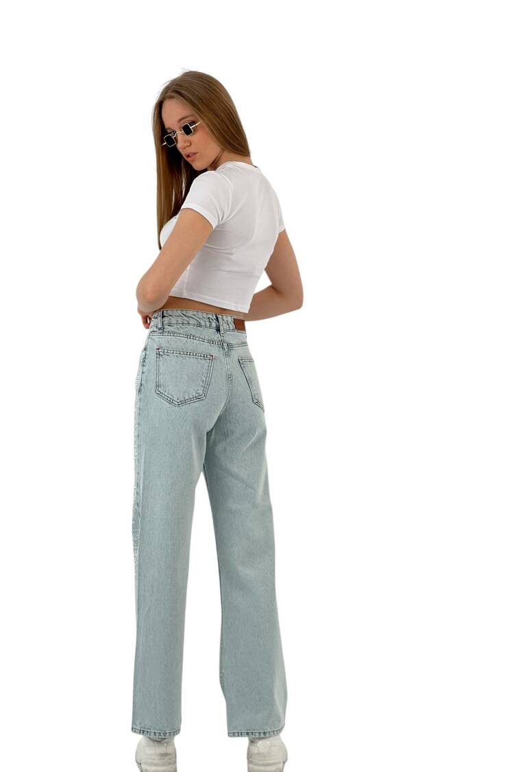 White Leg Denim Ice Blue/İCE Blue Double Leg Stone