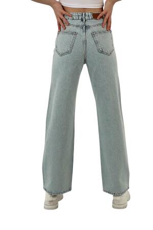 White Leg Denim Ice Blue/İCE Blue Double Leg Stone - MISS POEM - Globality Store - Women Clothes Wholesale Turkey