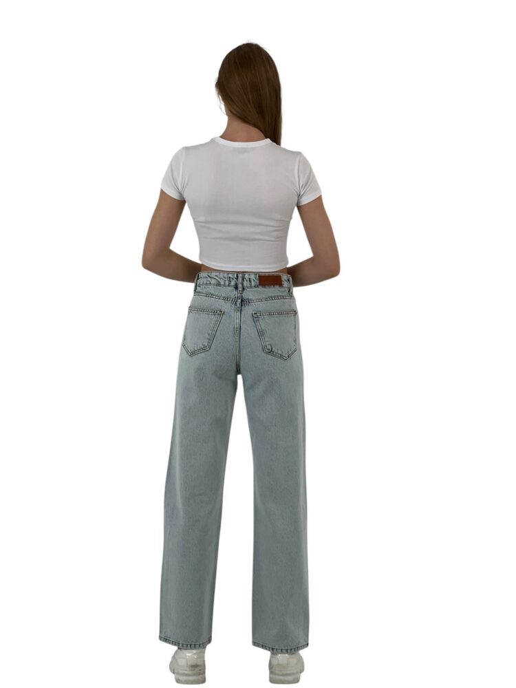 White Leg Denim Ice Blue/İCE Blue Double Leg Stone