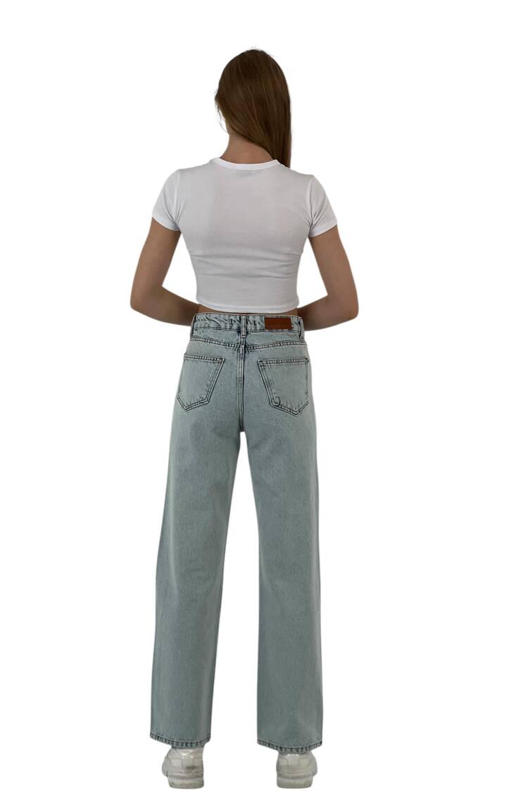White Leg Denim Ice Blue/İCE Blue Double Leg Stone