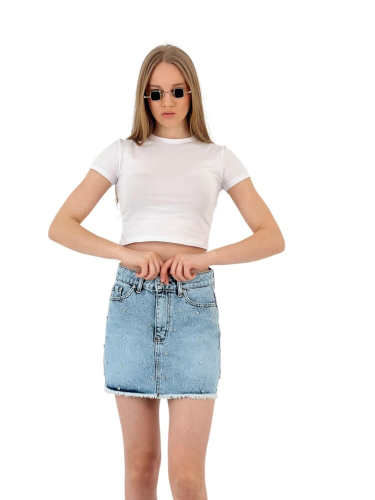 Denim Skirt Snow Wash Pattern 13