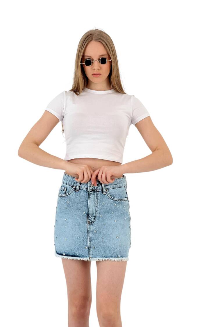 Denim Skirt Snow Wash Pattern 13