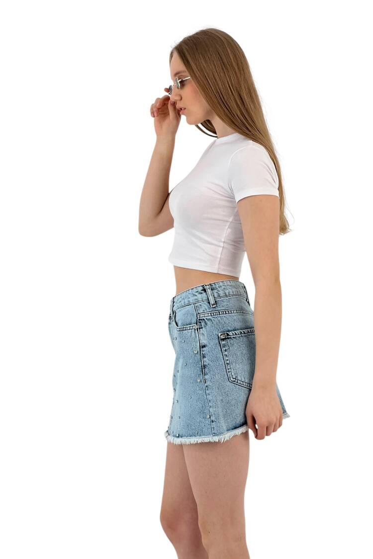 Denim Skirt Snow Wash Pattern 13