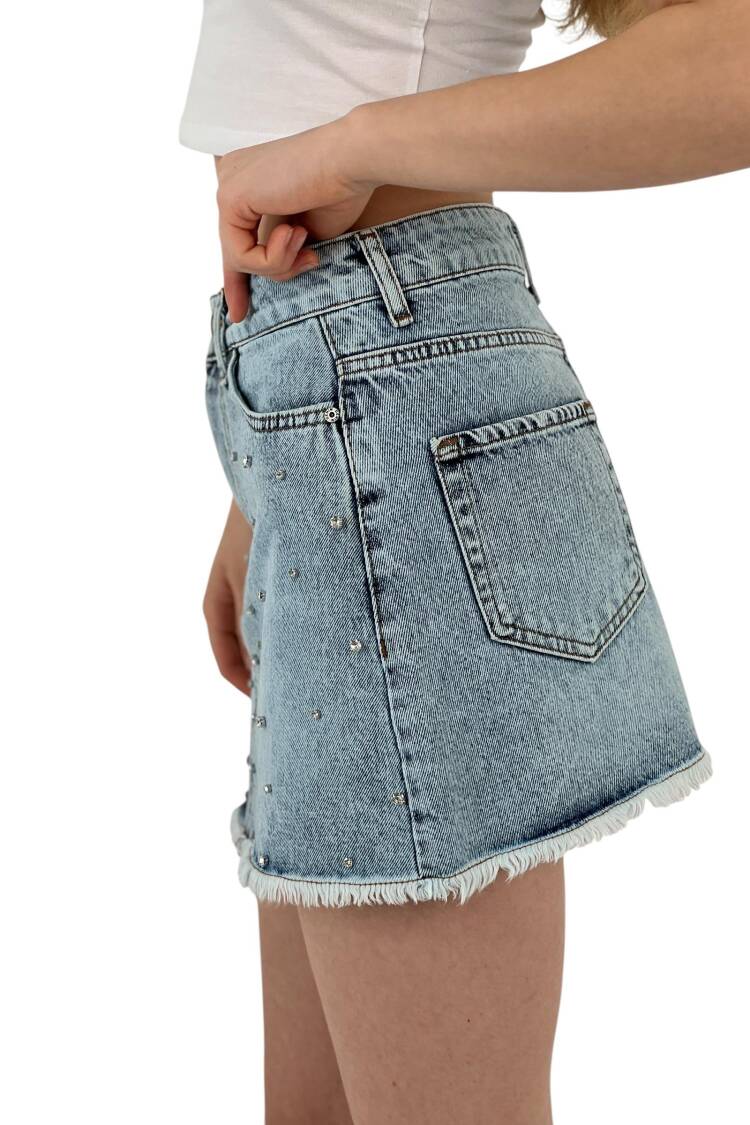 Denim Skirt Snow Wash Pattern 13