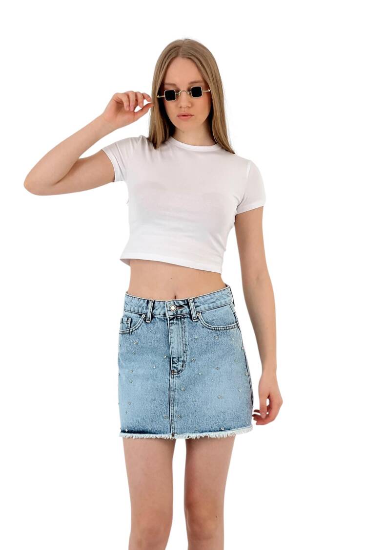 Denim Skirt Snow Wash Pattern 13
