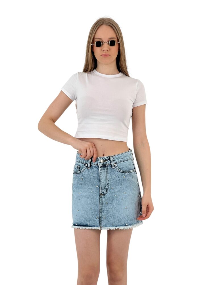 Denim Skirt Snow Wash Pattern 13