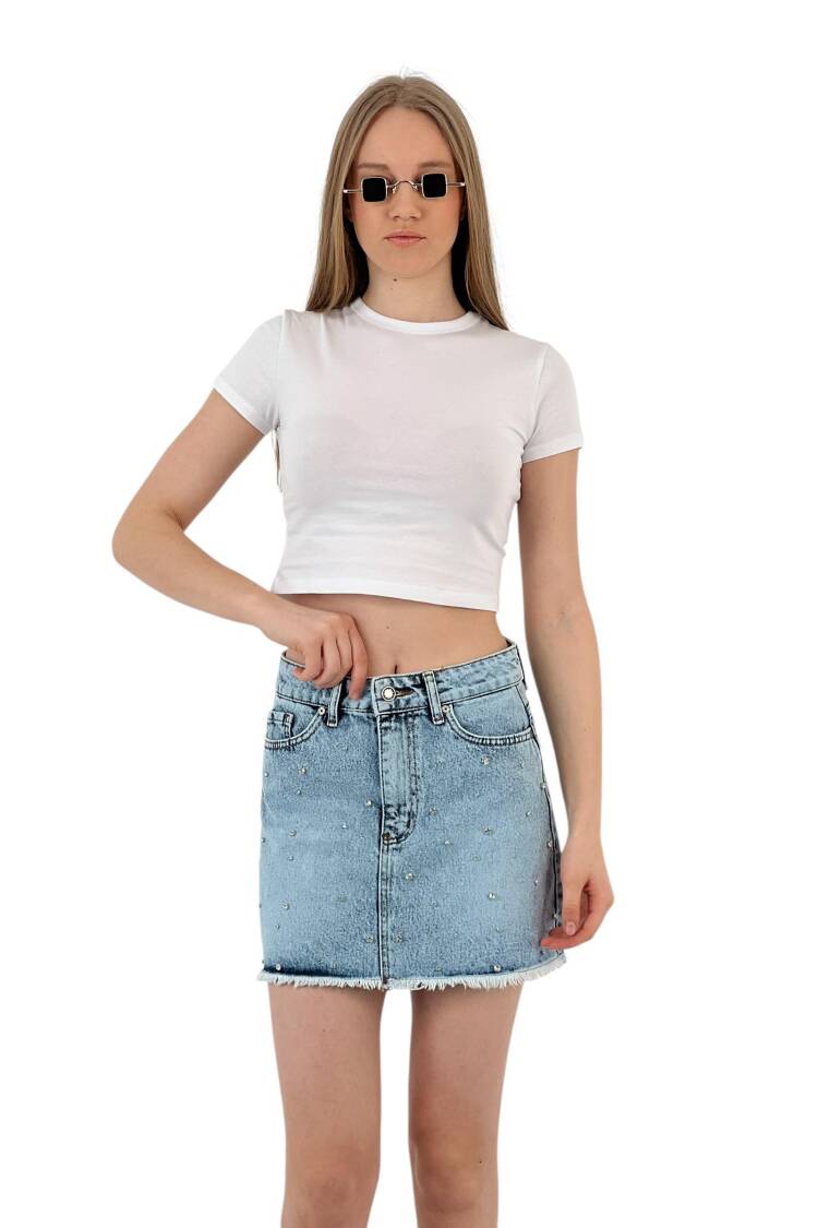 Denim Skirt Snow Wash Pattern 13
