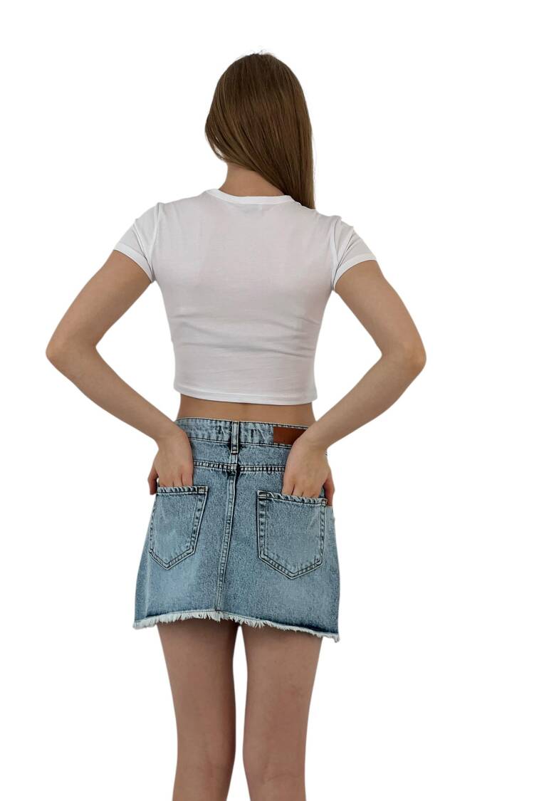 Denim Skirt Snow Wash Pattern 13