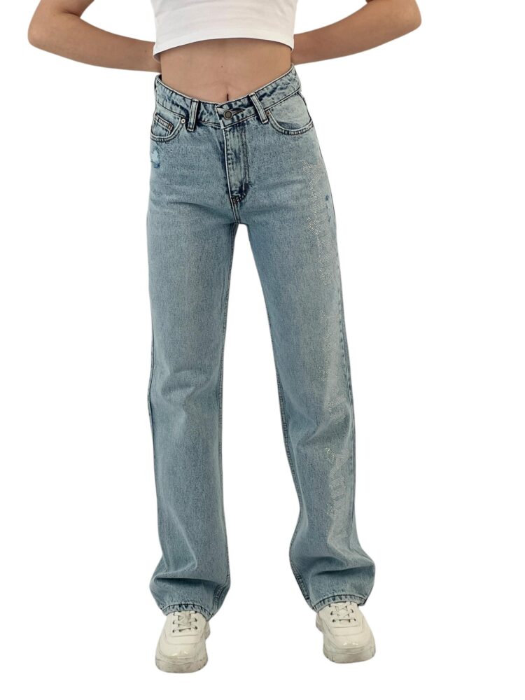 Make White Leg Denim Angels Stone. - MISS POEM - Globality Store - Women Clothes Wholesale Turkey