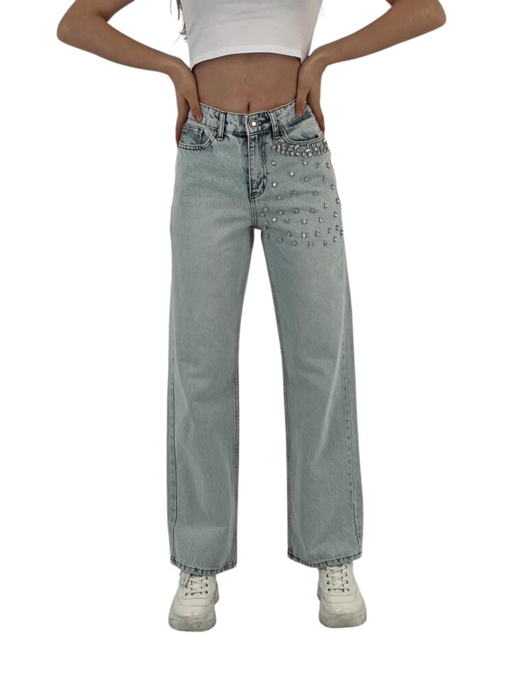 White Leg Denim Ice Blue/Ice Blue Leaf Stone