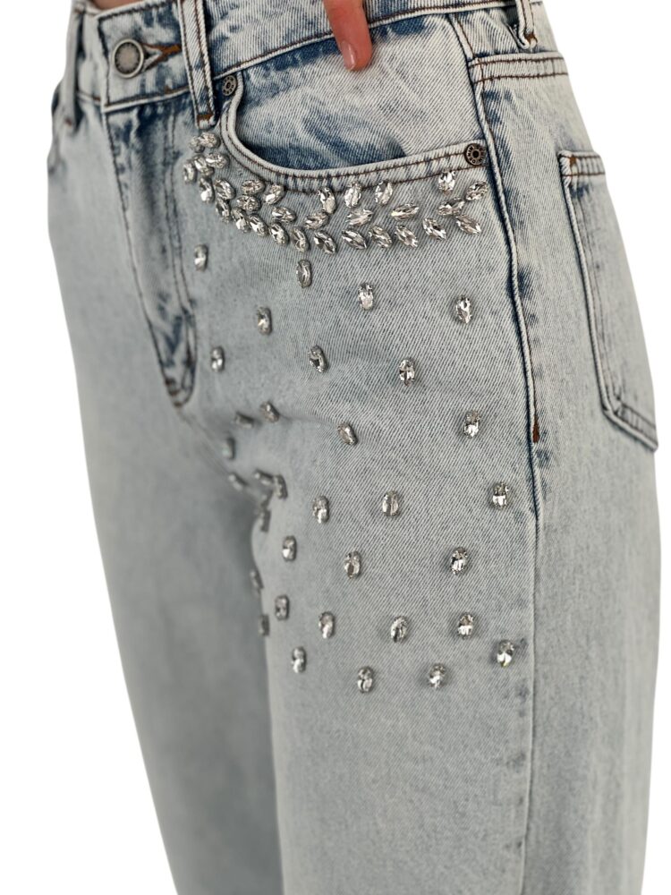 White Leg Denim Ice Blue/Ice Blue Leaf Stone - MISS POEM - Globality Store - Women Clothes Wholesale Turkey