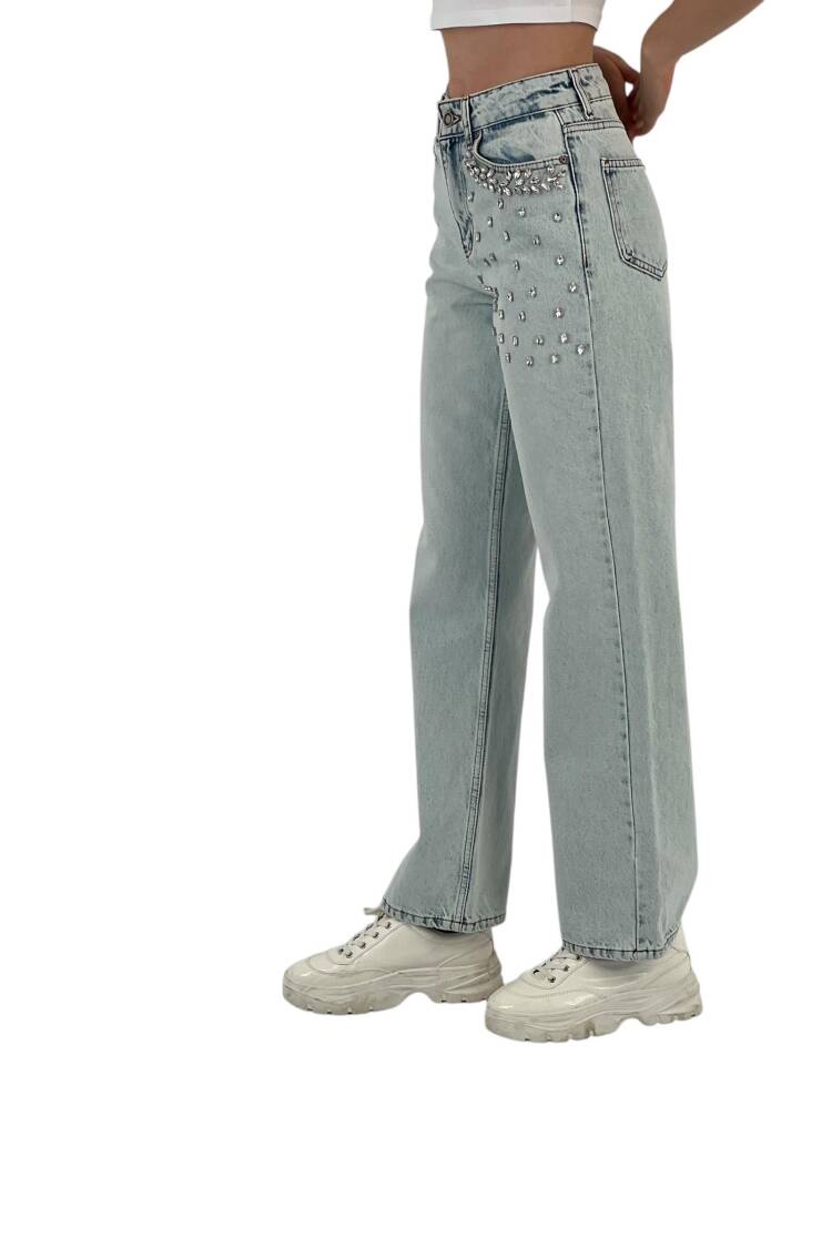White Leg Denim Ice Blue/Ice Blue Leaf Stone