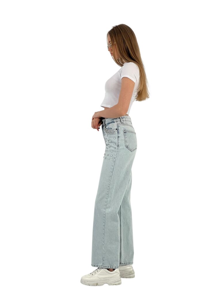 White Leg Denim Ice Blue/Ice Blue Leaf Stone