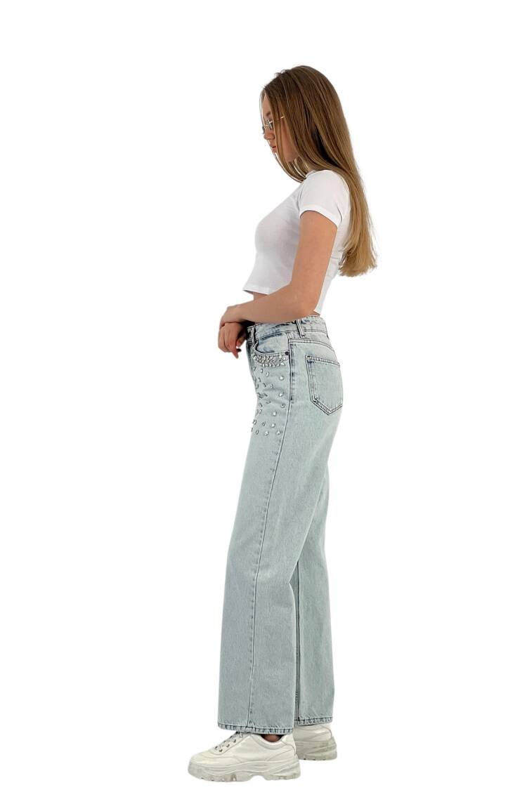 White Leg Denim Ice Blue/Ice Blue Leaf Stone