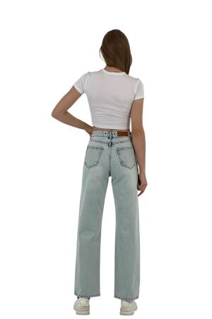 White Leg Denim Ice Blue/Ice Blue Leaf Stone - MISS POEM - Globality Store - Women Clothes Wholesale Turkey