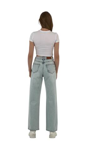 White Leg Denim Ice Blue/Ice Blue Leaf Stone - MISS POEM - Globality Store - Women Clothes Wholesale Turkey