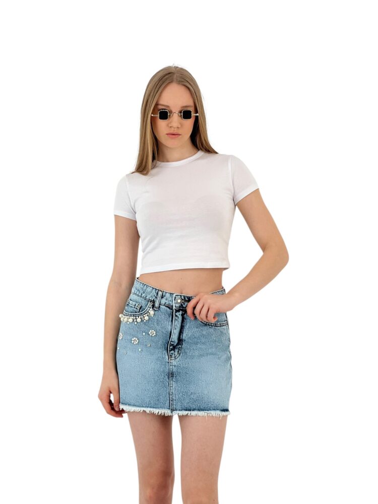 Denim Skirt Snow Wash Pattern 11