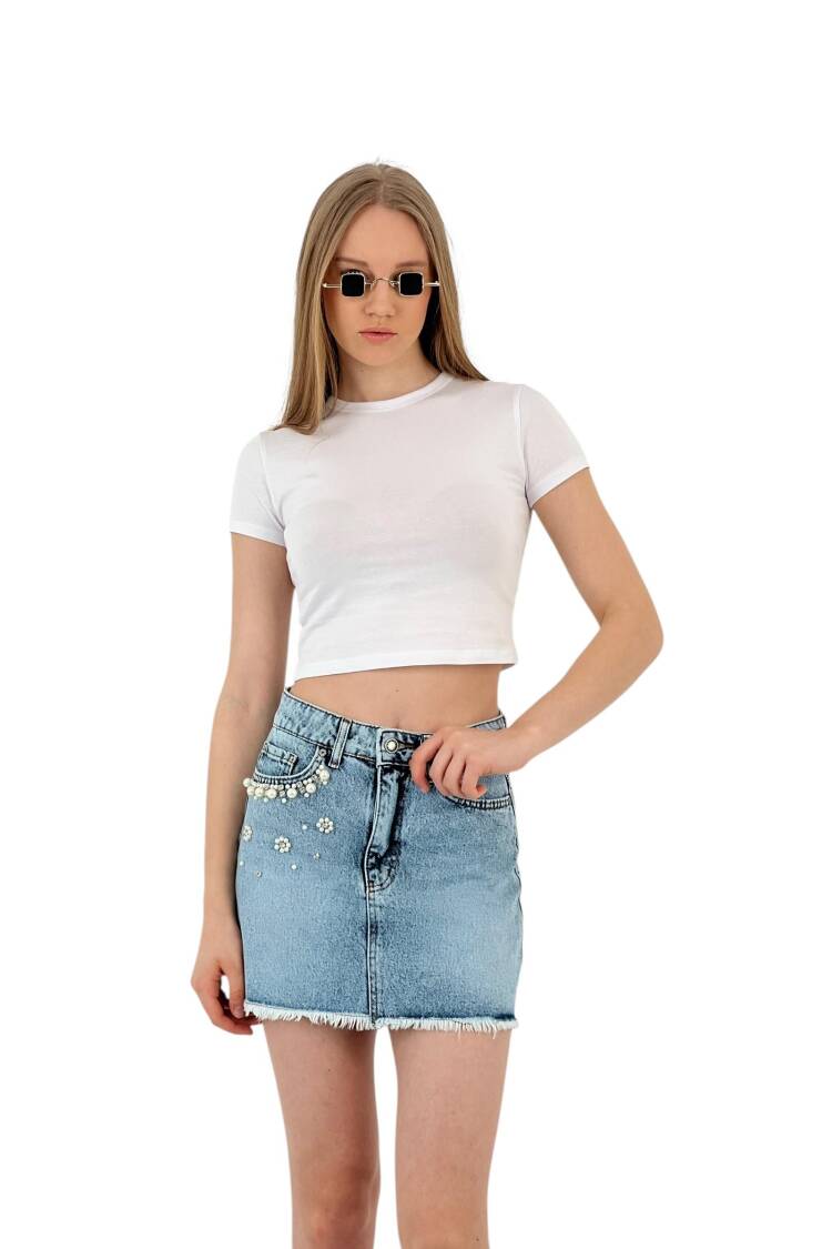 Denim Skirt Snow Wash Pattern 11