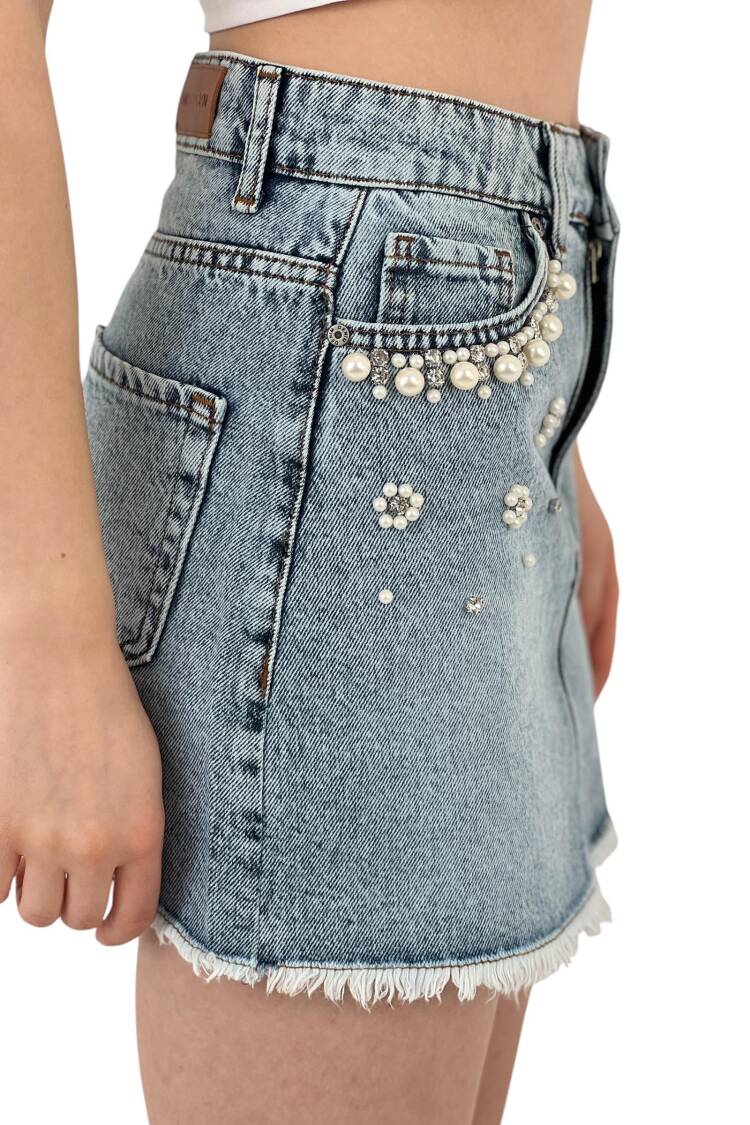 Denim Skirt Snow Wash Pattern 11