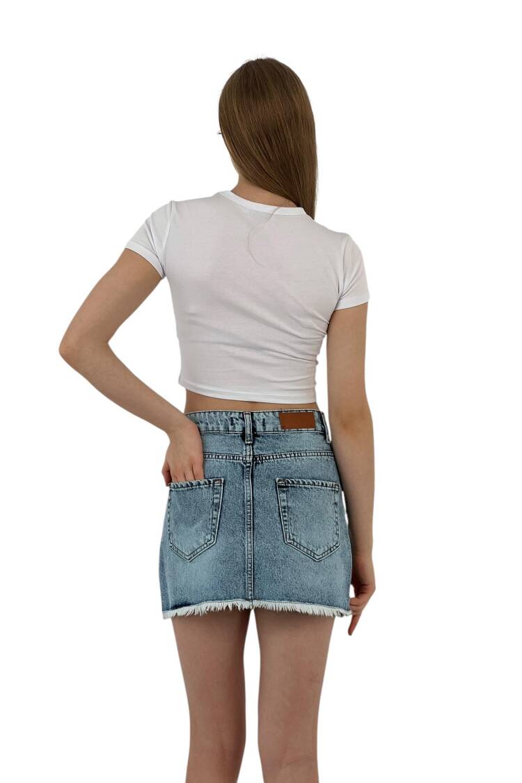 Denim Skirt Snow Wash Pattern 11