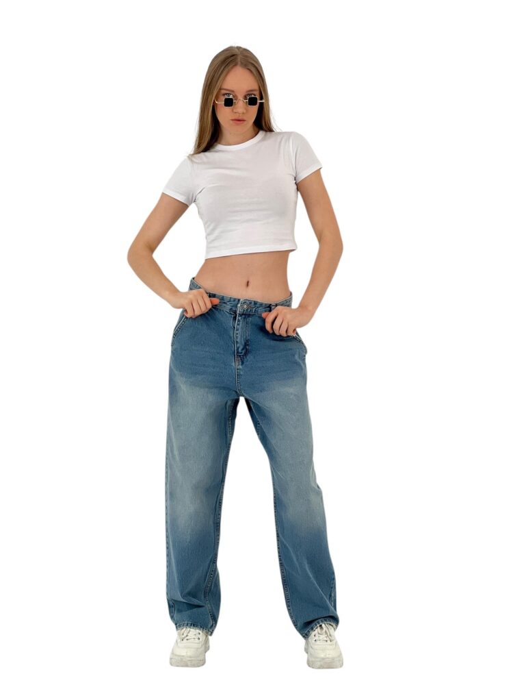 Baggy Denim - Blue - MISS POEM - Globality Store - Women Clothes Wholesale Turkey