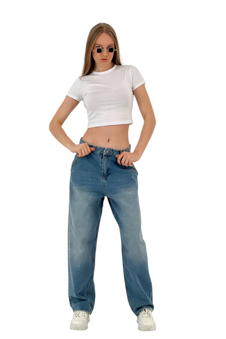 Baggy Denim - Blue - MISS POEM - Globality Store - Women Clothes Wholesale Turkey