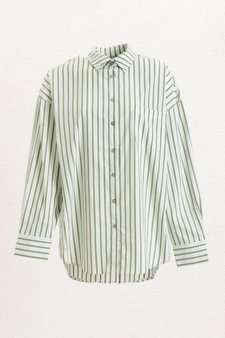Striped Oversize Shirt - BSL - Globality Store - Women Clothes Wholesale Turkey