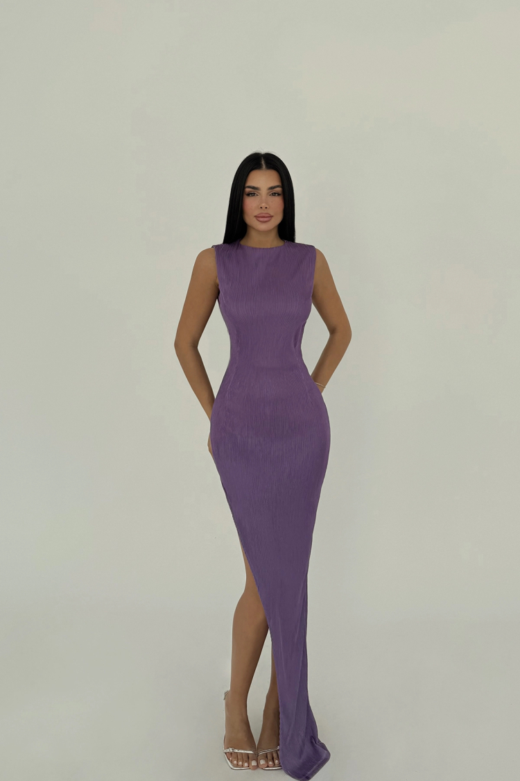Deep Slit Long Dress - EYYO ATELIER - Globality Store - Women Clothes Wholesale Turkey