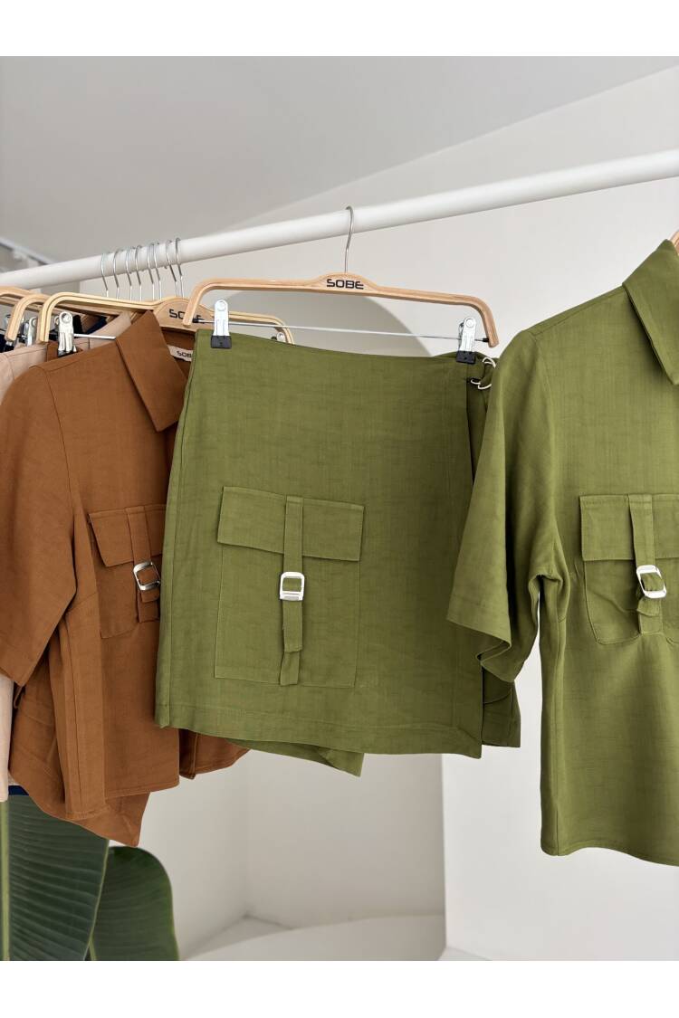 Shirt Shorts Skirt Viscon Linen Suit