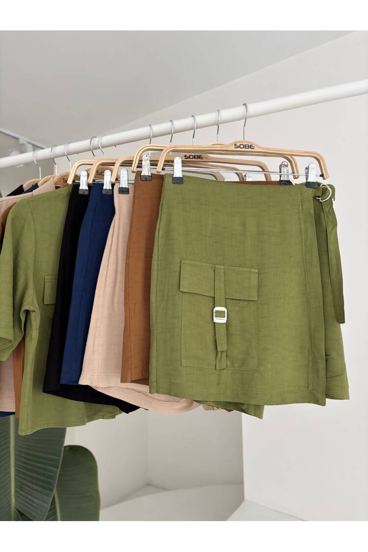 Shirt Shorts Skirt Viscon Linen Suit